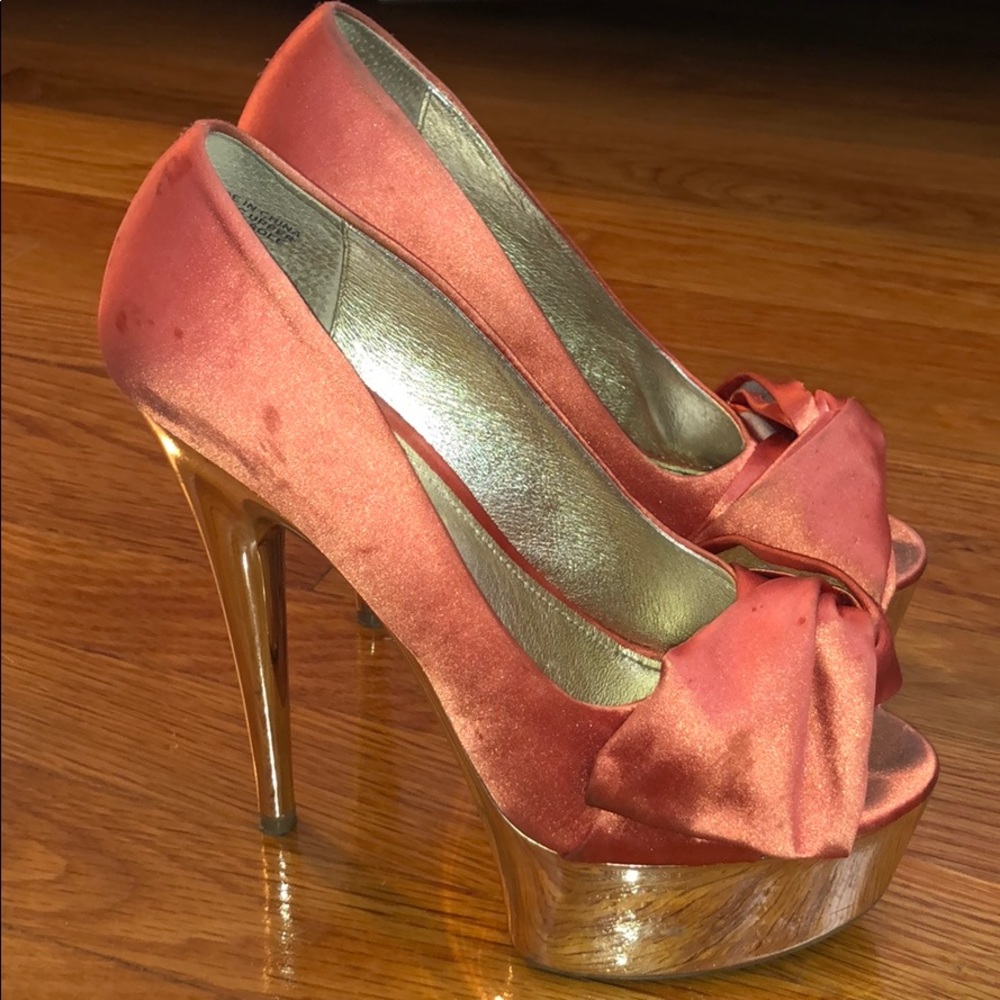 Wild Pair satin platform pump